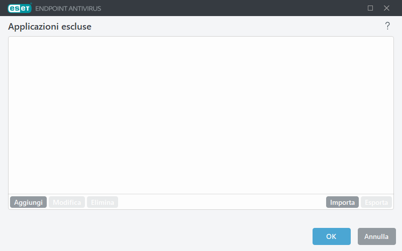 Applicazioni escluse