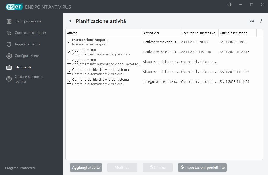 Pianificazione attività