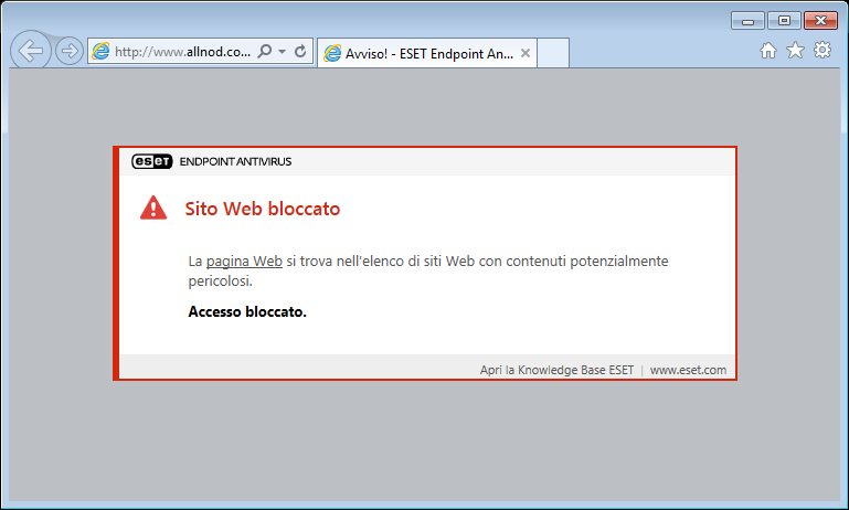 Sito web bloccato