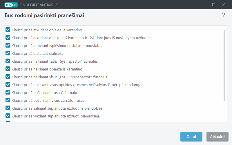 Patvirtinimo pranešimai