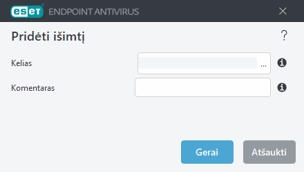 Pridėti išimtį