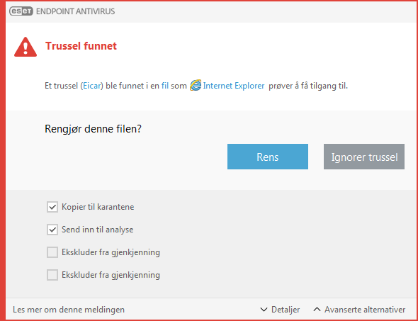 Varselsvindu – trussel funnet