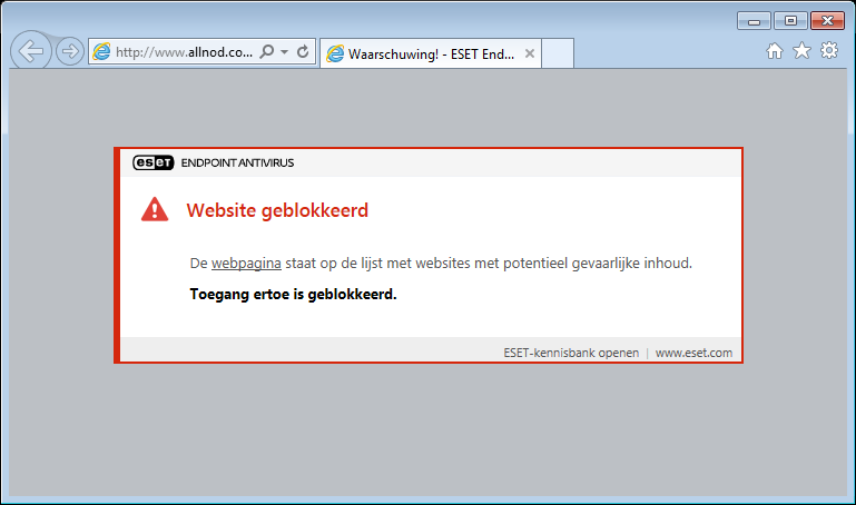 Website geblokkeerd
