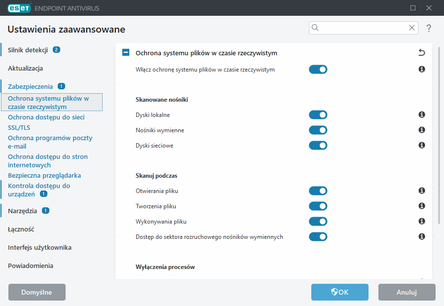 Ustawienia zaawansowane