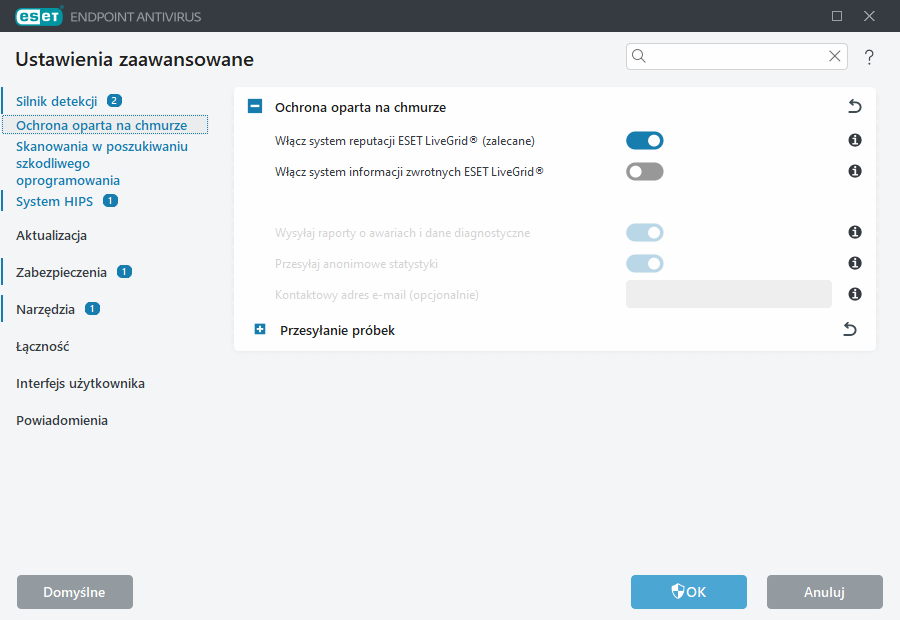 Ustawienia zaawansowane ESET LiveGrid®
