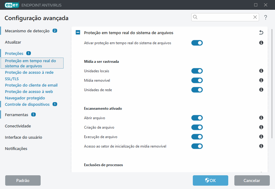 Configuração avançada