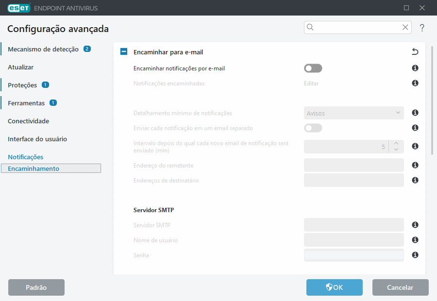 Configuração avançada de encaminhamento