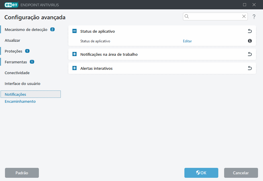 Configuração avançada de notificações
