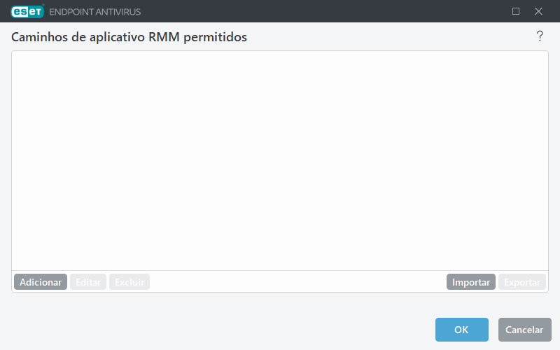 Caminhos de aplicativo RMM permitidos