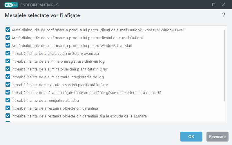 Mesaje de confirmare