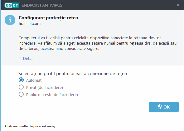 Configurare protecție rețea