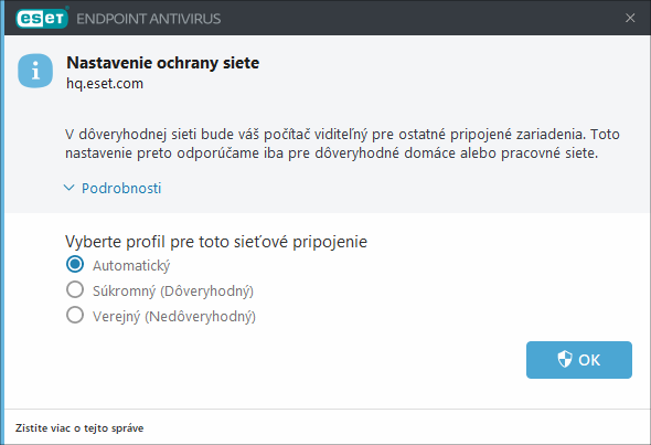 Nastavenie ochrany siete