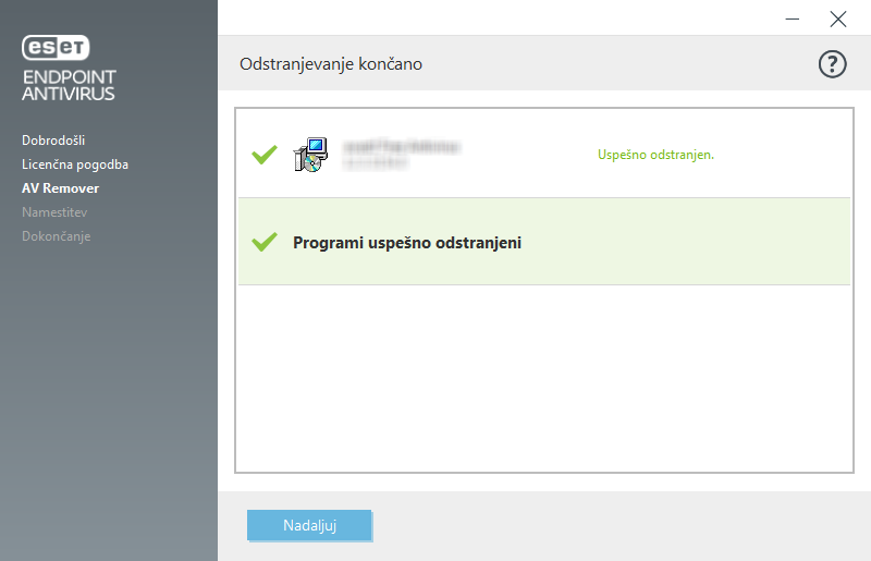 Odstranjevanje končano