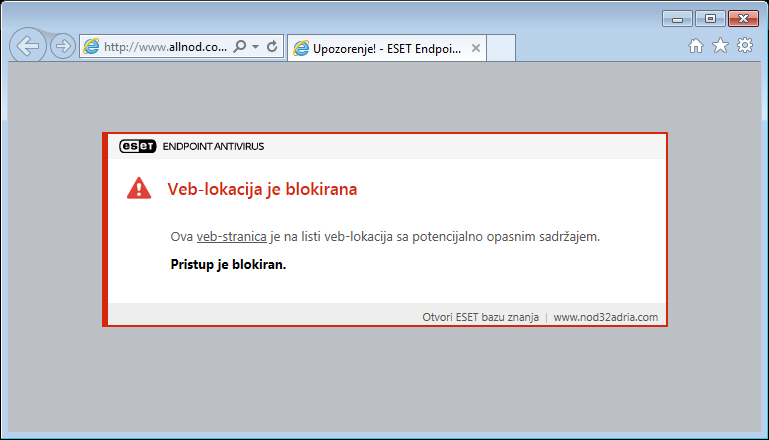 Veb-lokacija je blokirana