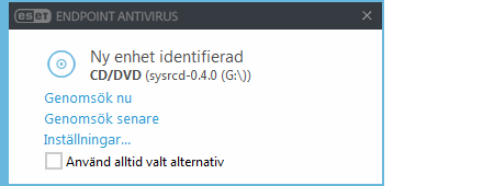 Meddelande om att en ny enhet har identifierats
