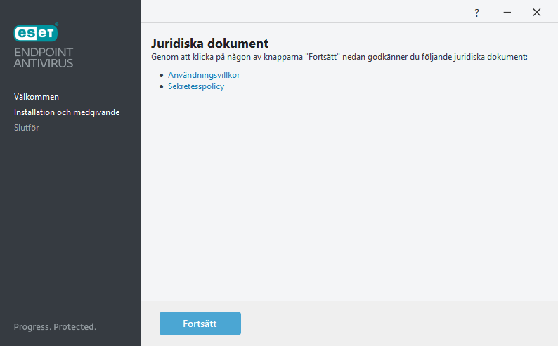 Inställningar och licensavtal för slutanvändare