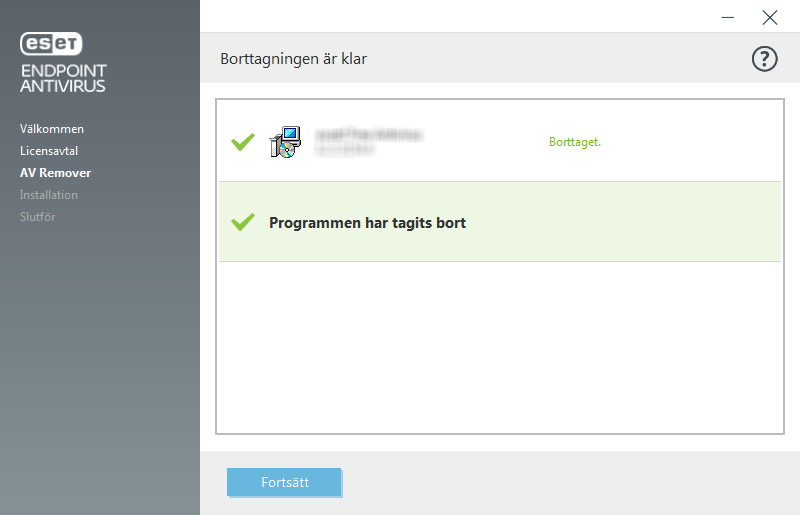 Borttagningen är klar