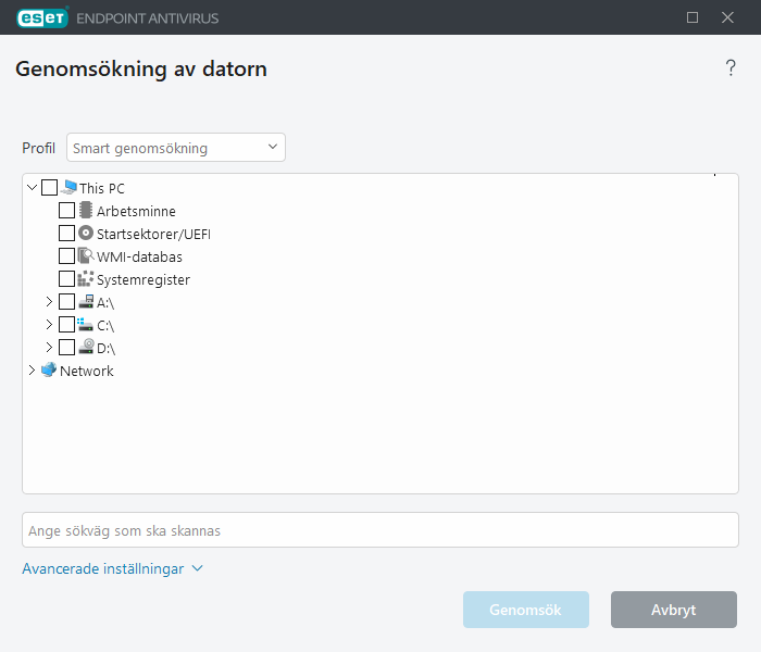 Anpassad genomsökning