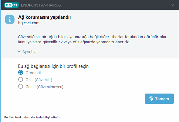 Ağ korumasını yapılandır