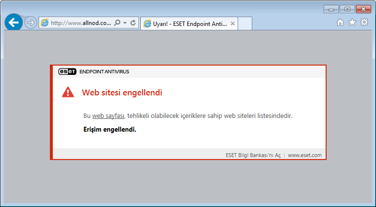 Web sitesi engellendi
