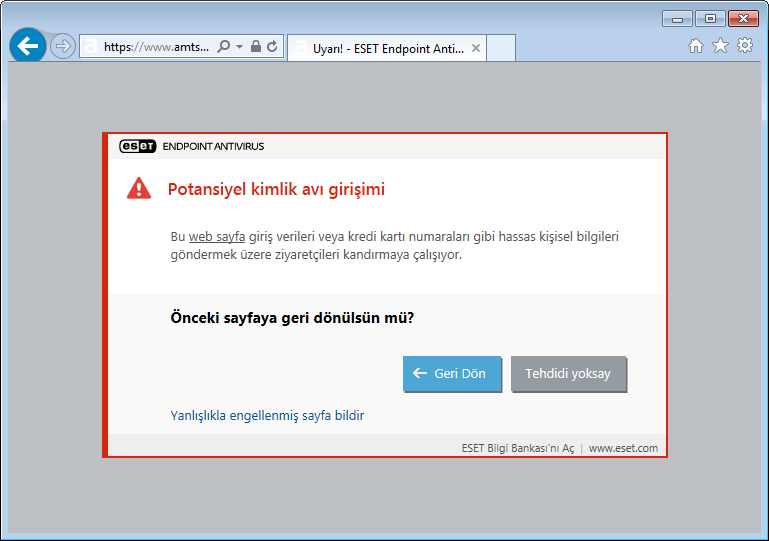 Potansiyel kimlik avı girişimi