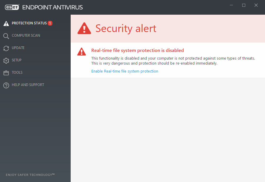 eset endpoint antivirus will not update