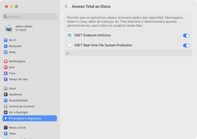 Integração manual, ESET Endpoint Antivirus for macOS