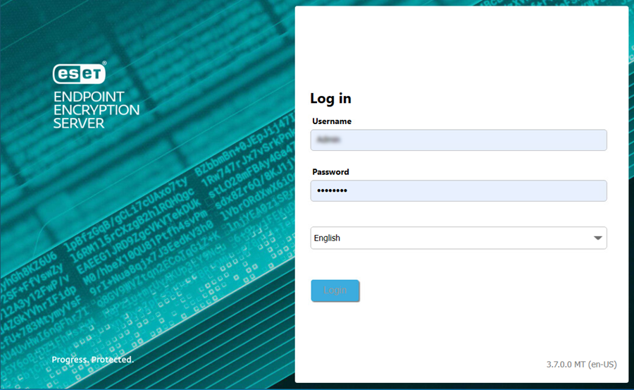 Login Eset Endpoint Encryption Server Eset Online Help