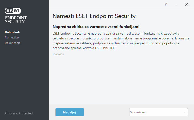 Dobrodošli pri namestitvi Dobrodošli pri namestitvi