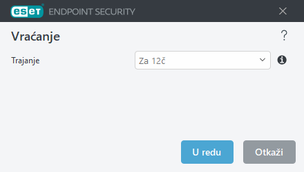 Vraćanje vremenskog intervala