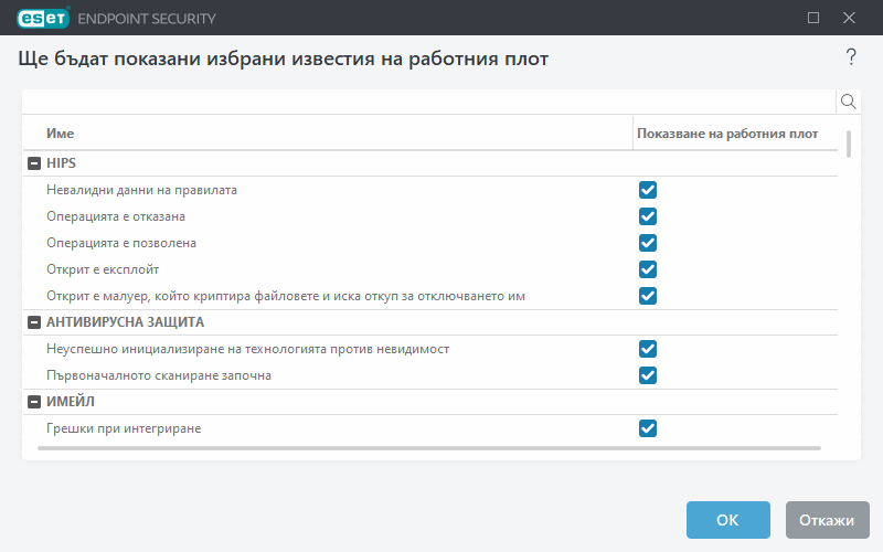 Известия на работния плот