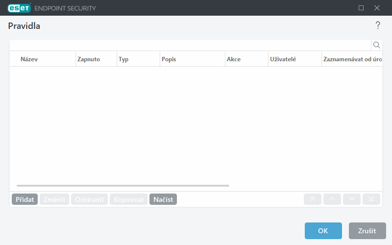 Editor pravidel ve správě zařízení