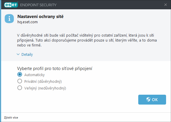 Nastavení ochrany sítě