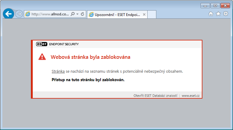 Webová stránka byla zablokována