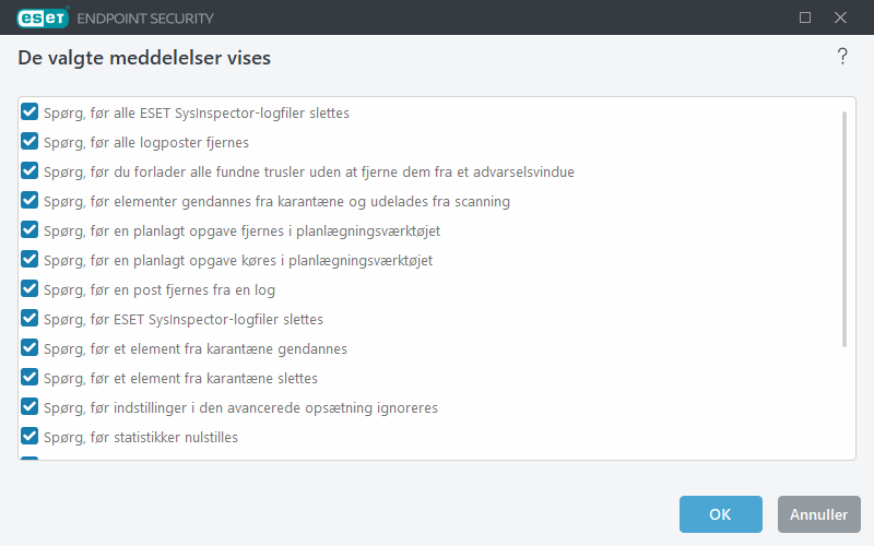 Bekræftelsesmeddelelser
