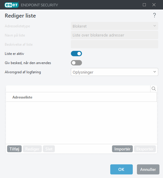 Administration af URL-liste