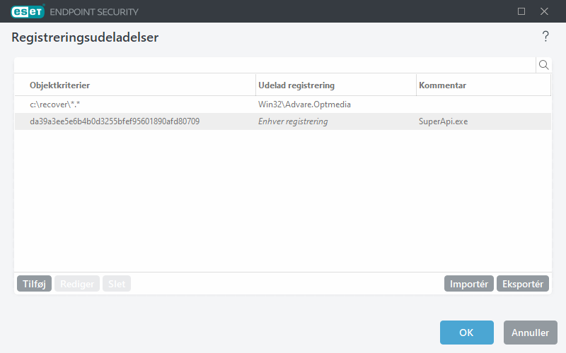 Registreringsudeladelser