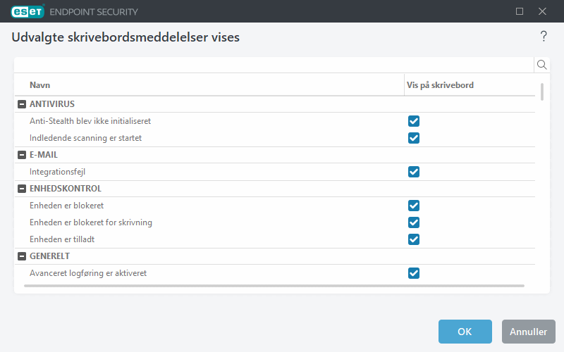 Skrivebordsmeddelelser