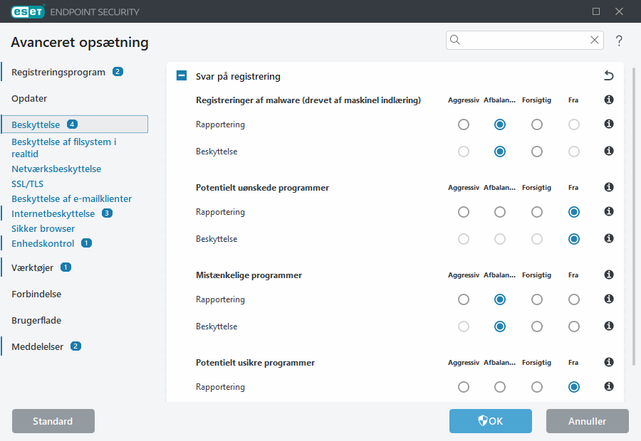 Avanceret opsætning