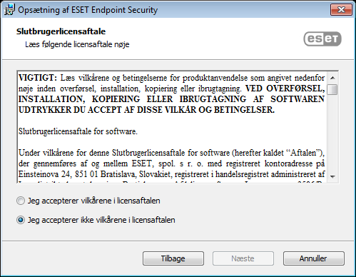 Slutbrugerlicensaftale