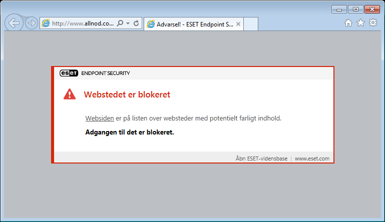 Webstedet er blokeret