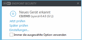 Benachrichtigung über neu erkanntes Gerät