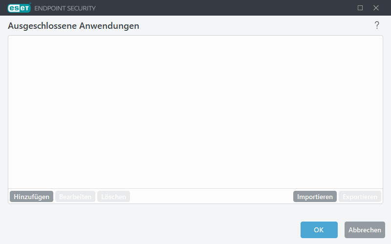 Ausgeschlossene Anwendungen