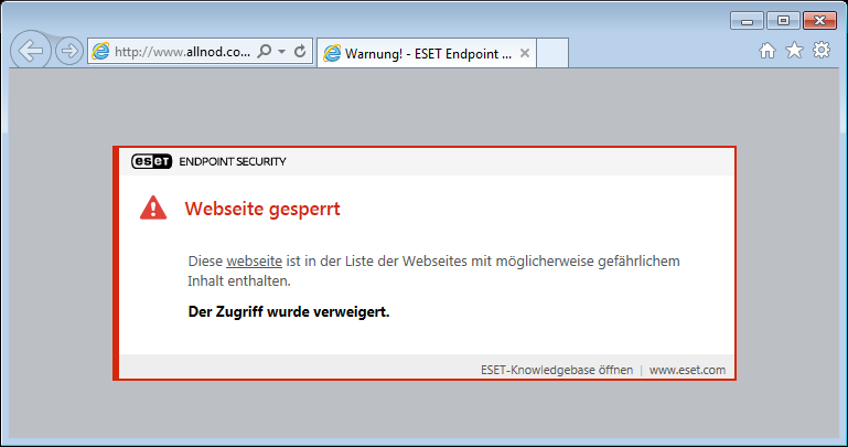 Webseite gesperrt