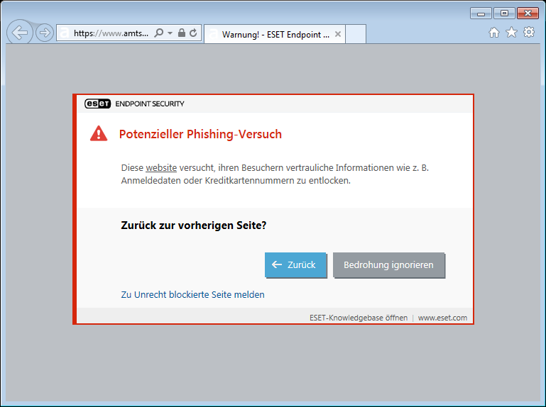 Potenzieller Phishing-Versuch