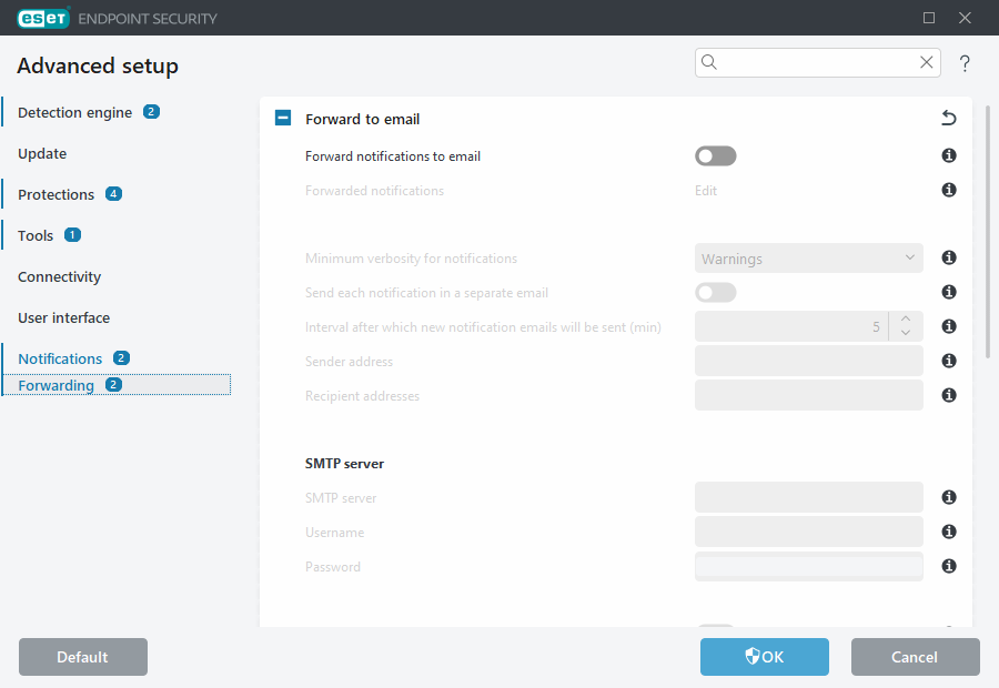 Forwarding Advanced setup