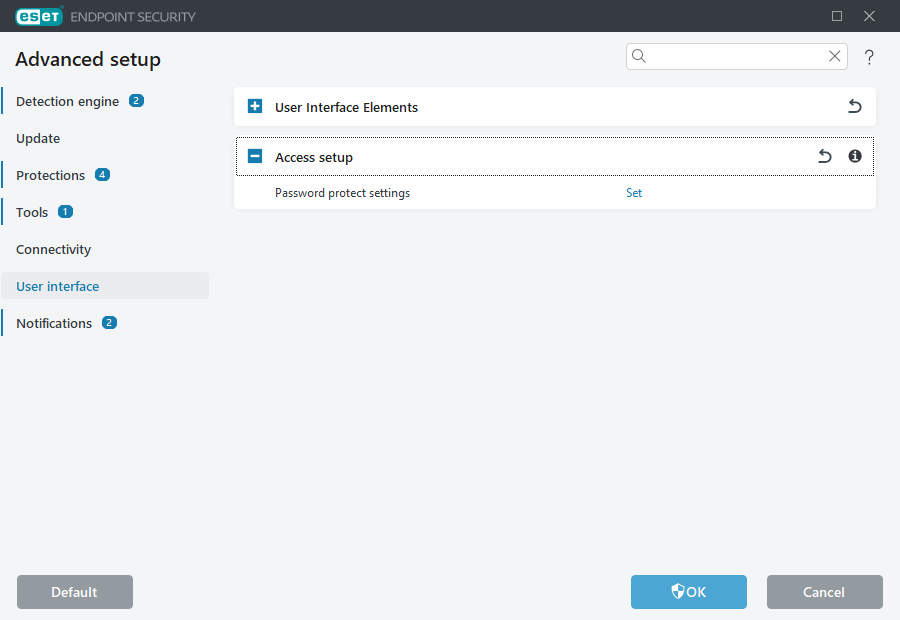 Access setup Advanced setup Access setup Advanced setup
