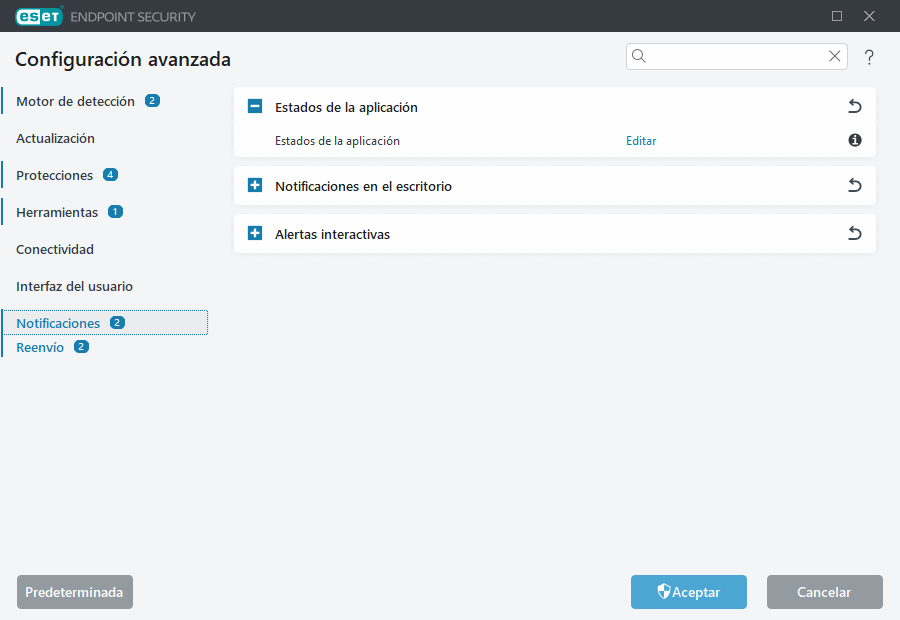 Configuración avanzada de notificaciones