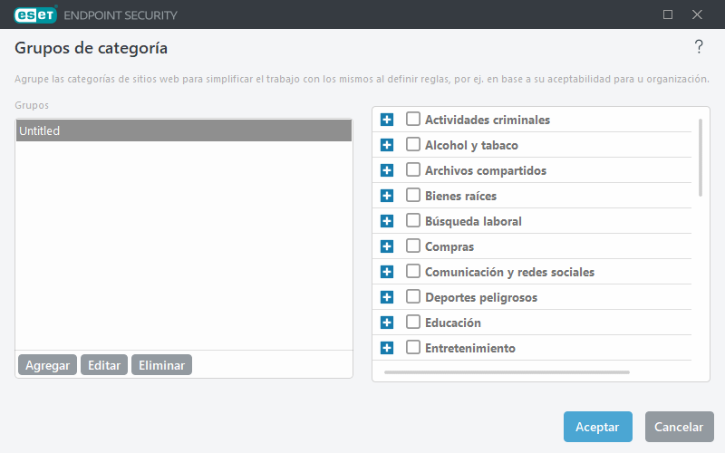 Grupos de categoría