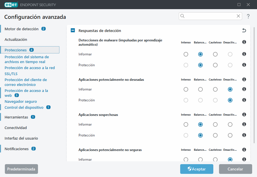 Configuración avanzada